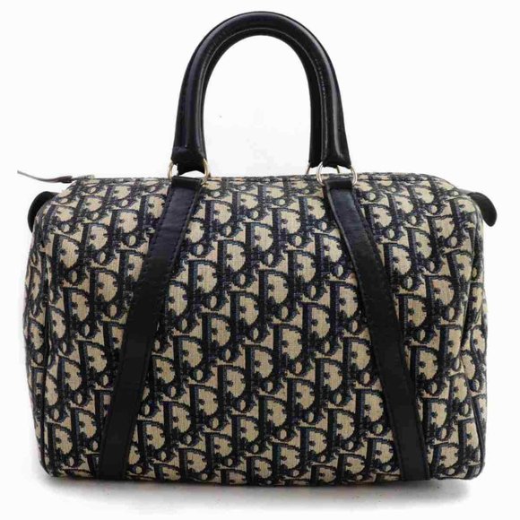 Dior Handbags - 100% Auth Christian Dior Navy Blue Canvas Hand Bag